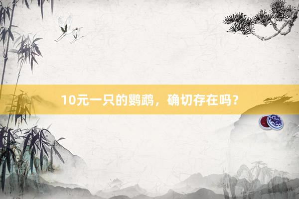 10元一只的鹦鹉，确切存在吗？